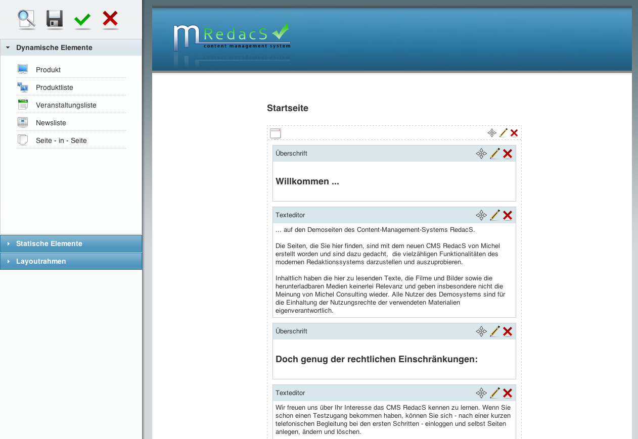 RedacS Administrationsbereich